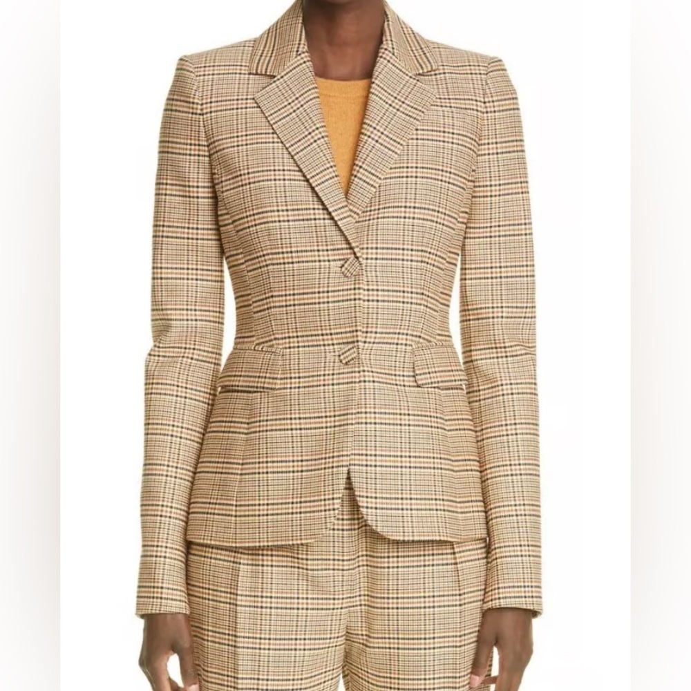 Altuzarra Fernice plaid teo button blazer jacket